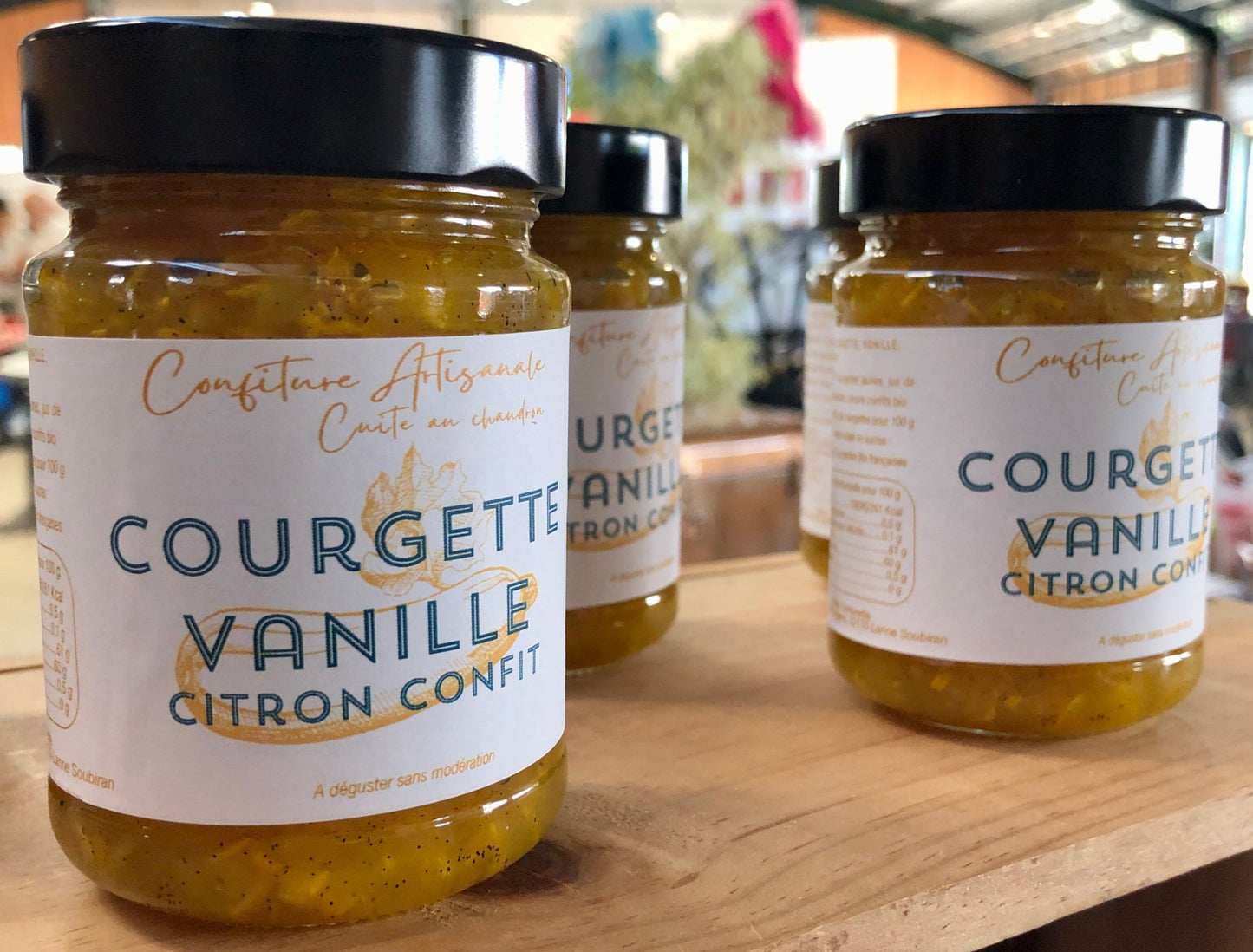 Confiture courgettes jaunes / vanille / Ecorces de citron jaune